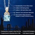 thumbnail image 2 of Gem Stone King 1.12 Ct Cushion Checkerboard Sky Blue Topaz 925 Silver and 10K Yellow Gold Lab Grown Diamond Pendant Necklace with Chain, 2 of 6