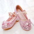 thumbnail image 5 of Quealent Girls Sandals Clear Sparkle Jelly Dress Shoes with Bow Mary Jane Flats Pink for Size 13, 5 of 7