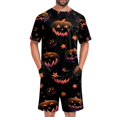 thumbnail image 2 of Men's Pajama Set Pumpkins Halloween Crew Neck Pj Shorts Set 2 Piece Loungewear Sleepwear, 2 of 7