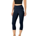 thumbnail image 3 of High Waisted Leggings for Women with Pockets Soft Active Tummy Control Pants for Yoga Running Daily Wear Gym Clothes Navy S, 3 of 7