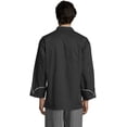 thumbnail image 2 of Vtex 0491-6001 5 Button with Piping Black Panama Chef Coat, Extra Small, 2 of 5