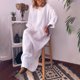 thumbnail image 1 of Women Cotton Linen Long Sleeve Maxi Dress Ladies Pocket Solid Baggy Kaftan Dress, 1 of 8