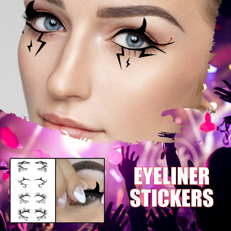 Afslut gør dig irriteret udvide 4 Pairs Temporary Eye Tattoo Stickers DIY Halloween Eyeliner Eyes Make Up  Sticker for Halloween Party Masquerade Rave Festival - Walmart.com