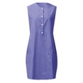 thumbnail image 4 of Einccm Casual Dress, Sleeveless Round Neck Button-Front Dress with Pockets, Relaxed Fit Easy-Wear Everyday Summer Spring Casual Work & Vacation Outfit, 4 of 4