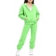 thumbnail image 2 of Chaqueta de invierno de color liso para niños, sudadera larga con capucha y cremallera y pantalones deportivos con lazo en las piernas, conjunto deportivo informal con forro polar para mayor calidez,, 2 of 5