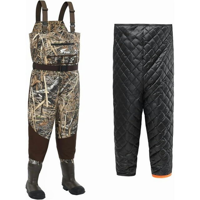 8 Fans Breathable Hunting Waders,1000G Insulation Boots with Removable Insulated Liner for Duck Hunting