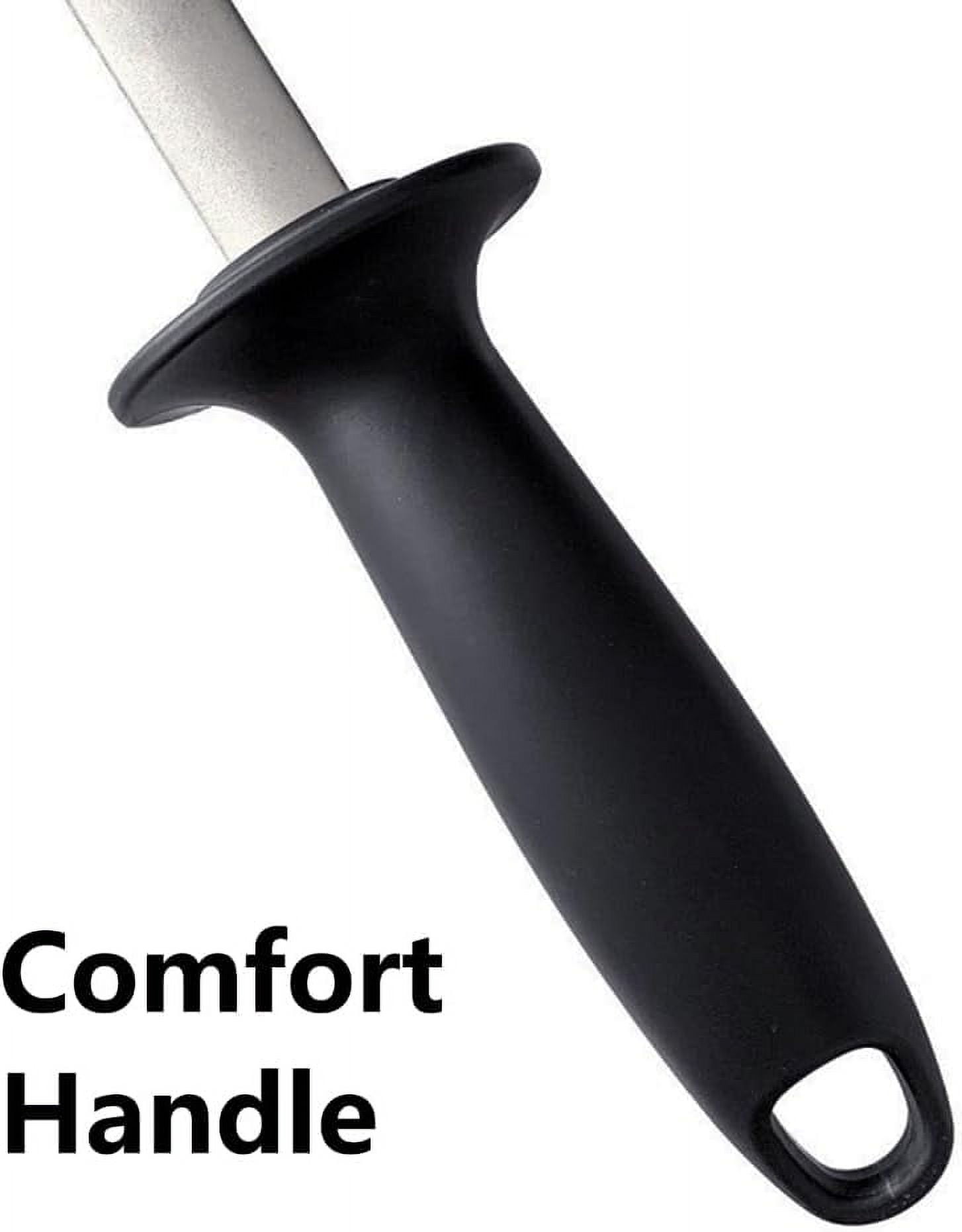 CATPAN 5 Inch Diamond Knife Sharpening Steel Rod, Professional Kitchen Diamond Knife Blade Sharpener Rod Stick, Knife Honer Steel for Honing Knife Blades, Chef Knives and Shears