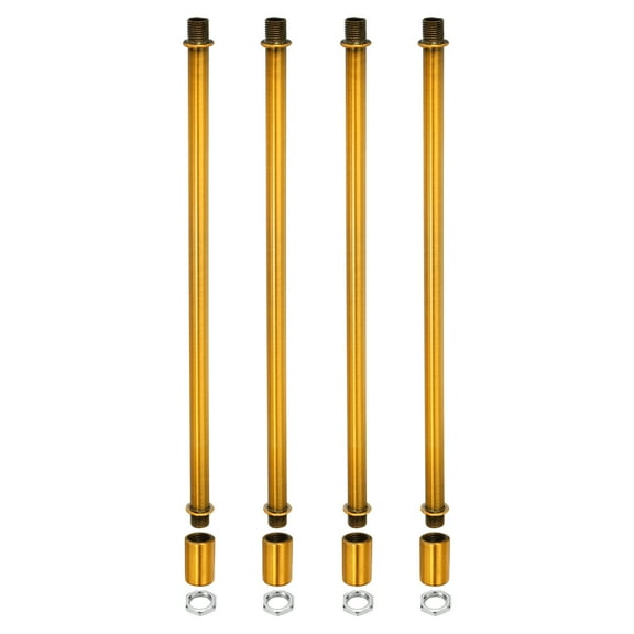Uxcell Lighting Downrod 10 Inch Long M10 Threaded Extension Rod Lighting Fixtures Gold Bronze 4 Set