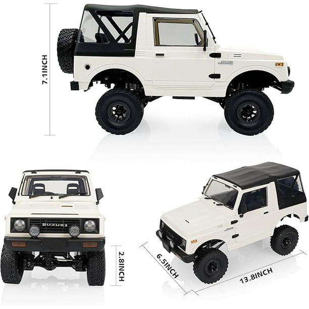 WPL RC SUZUKI Jimny 1/10 ラジコンカー ホワイト ARRIS Suzuki Jimny RC C74-1, 1/10 Scale 4WD Off-Road Rock Crawler