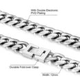 thumbnail image 2 of KRKC&CO Cuban Link Chain for Men, White Gold Plated Miami Cuban Chain, 12mm Thick Cuban Necklace Men, Anti-Allergies Street-wear Hip Hop Mens Jewelry, 2 of 6