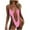 Purple, variant on Women's Bold Cutout One-Piece Swimsuit with Open Back and Wide Supportive Straps, Featuring Chain-Link Waist Accent Black L