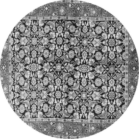 Ahgly Company Indoor Round Persian Gray Traditional Area Rugs, 7' Round