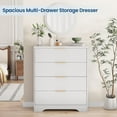thumbnail image 6 of 4 Drawer Dresser for Bedroom, Modern Chest of Drawers with Waveform Fluted Panel, Tall Wood Storage Dresser for Nursery, Hallway, Living Room, Closet, Entryway, White, 6 of 8