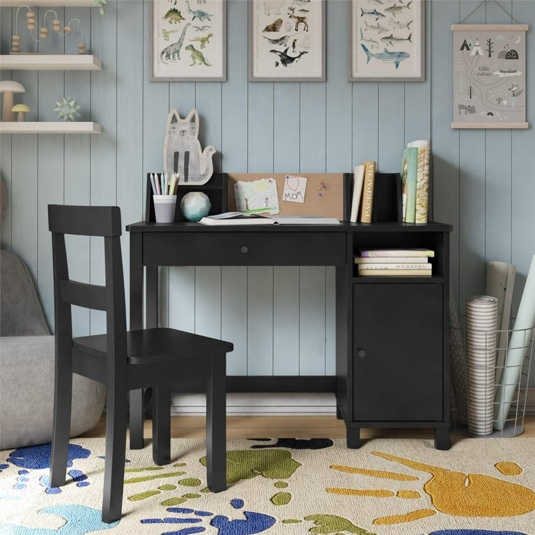 Little Seeds Abigail Kids Desk with Chair Black