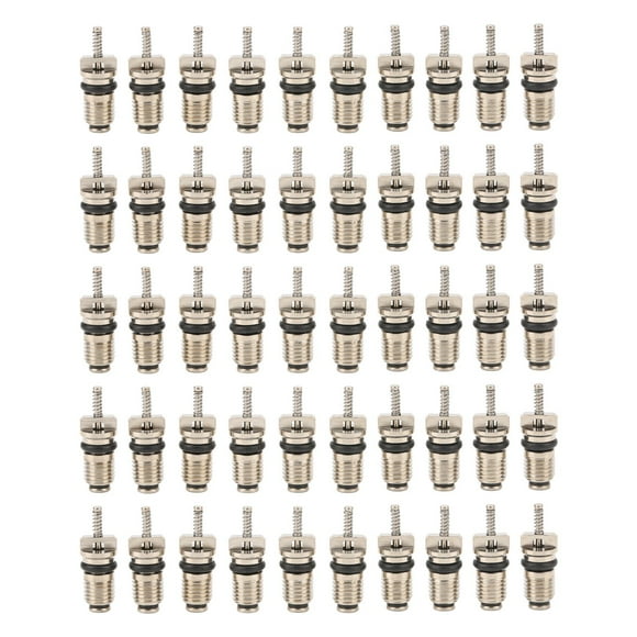 Car Air Conditioning Valve Core,50PCS Air Conditioning Valve Auto AC Metal Valve Core Car AC System Valve Core Compact and Lightweight