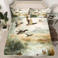 thumbnail image 2 of Homewish Rustic Mallard Duck Queen Sheet Sets,Country Farmhouse Lodge Flat Sheet,Flying Animal Queen Fitted Sheet For Kid,Ultra Soft Home Decor,4-Piece, 2 of 7