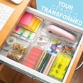 thumbnail image 3 of Eight Piecs. Plastic Clear Drawer Organizers for Bathroom, Kitchen, Bedroom, Office Organizer Bins, Storage Trays. Heavy Duty, Stackable 4 Sizes, 3 of 5