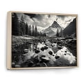 thumbnail image 2 of Designart "Black and White Mountain Reflections in Canada II" Landscapes Floater Framed Canvas Wall Art, 2 of 7