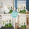 thumbnail image 5 of No Hook Shower Curtain with Snap in Liner, St. Patrick's Day Shamrock Retro Linen Waterproof Bath Curtain Double Layers with See Through Top Window, Farmhouse Gnome Hotel Shower Curtains 48x72in, 5 of 9