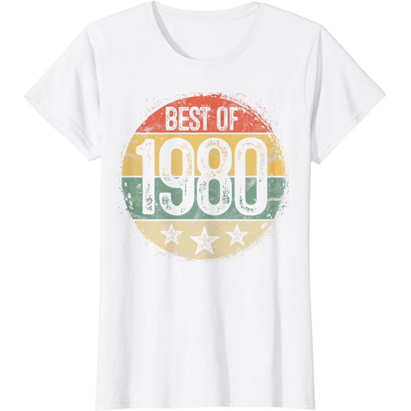Circular Vintage Best of 1980 43 Year Old Gift 43rd Birthday T-Shirt