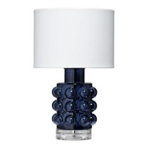 J&D Designs Seltzer Modern Blown Glass & Acrylic Table Lamp in Blue/Off White