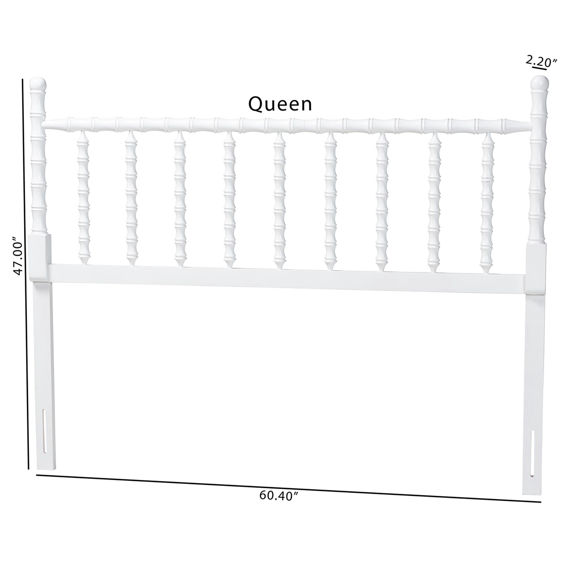 Baxton Studio Edaline Traditional Headboard, Queen, White