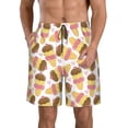 thumbnail image 1 of Balery Cute Ice Cream Traje de Baño Estilo Hawaiano para Hombre, Shorts de Secado Rápido con Bolsillos-X-Large, 1 of 6