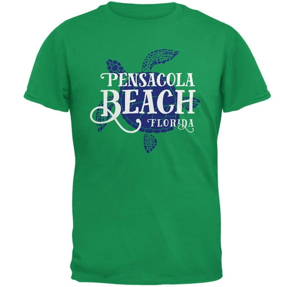 Summer Sun Sea Turtle Pensacola Beach Mens T Shirt Irish Green 3X-LG