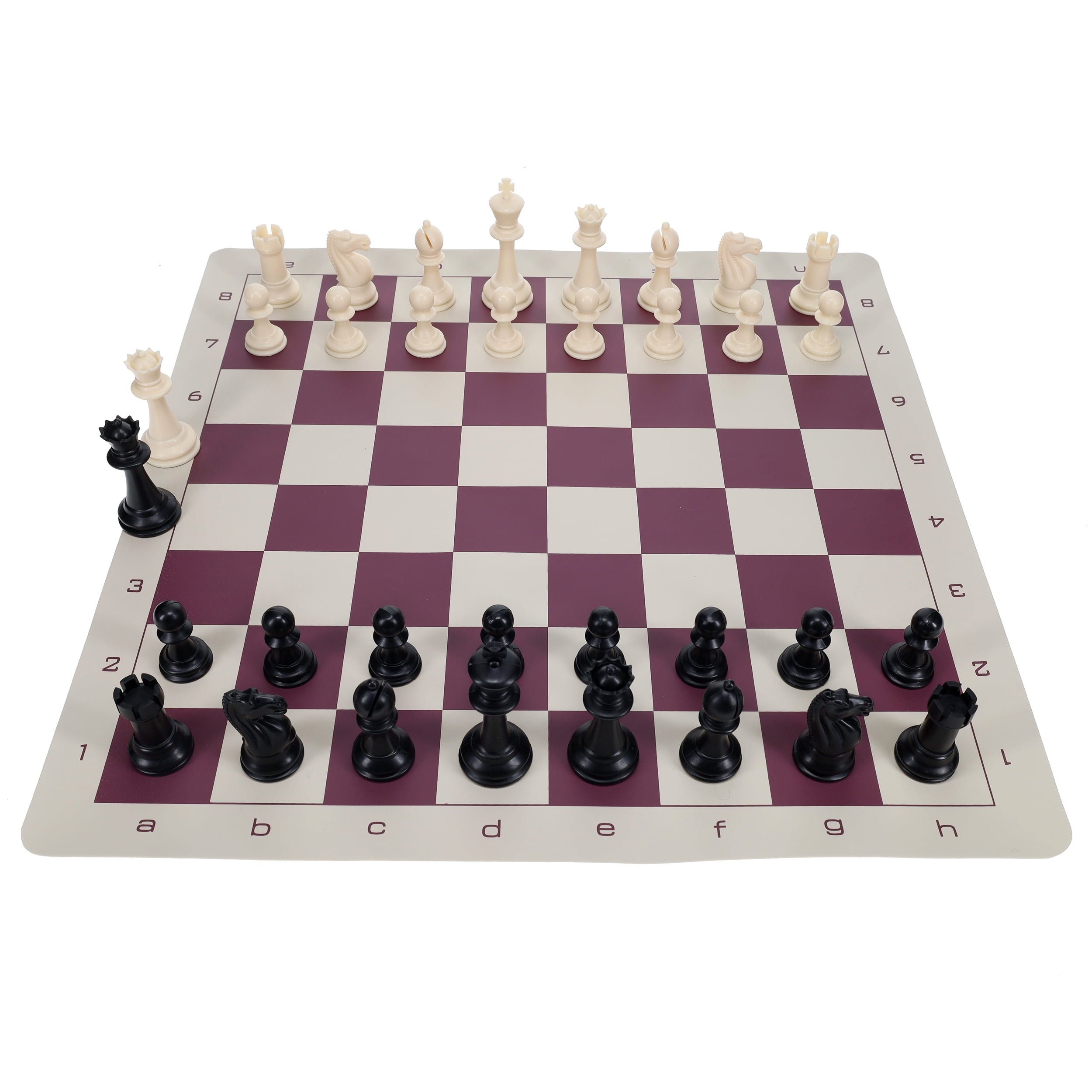 WE Games Best Value Plastic Staunton Tournament Chess Set - Vinyl Board