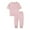 Pink, variant on Toddler Kids Boys Girls Cotton Pajama Sets Soft Comfy Loungewear Set Fashion Cute Solid Color Short Sleeve Top Pants Home Wear Suit Sleepwear Coffee
