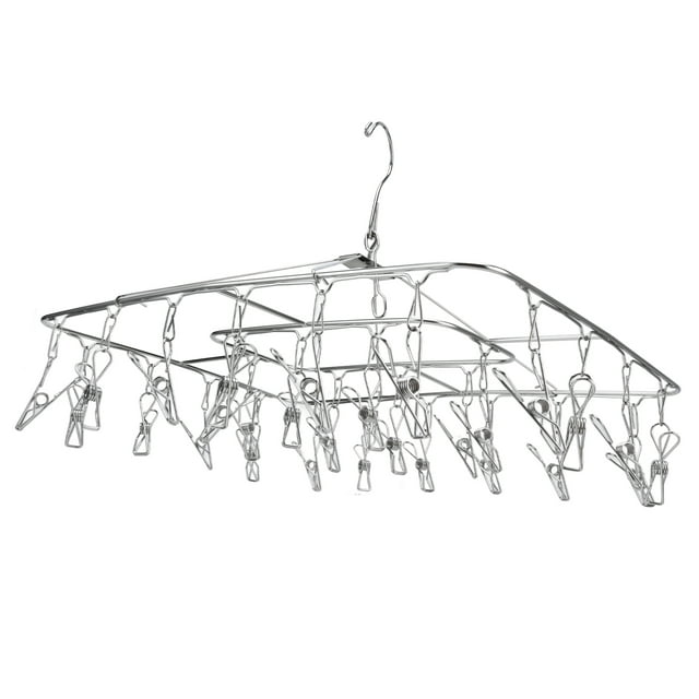 Sock Hanger, Multifunctional Foldable Clothes Drying Rack Damage Free Universal Easy Open With 28 Clips For Baby Clothes Diapers