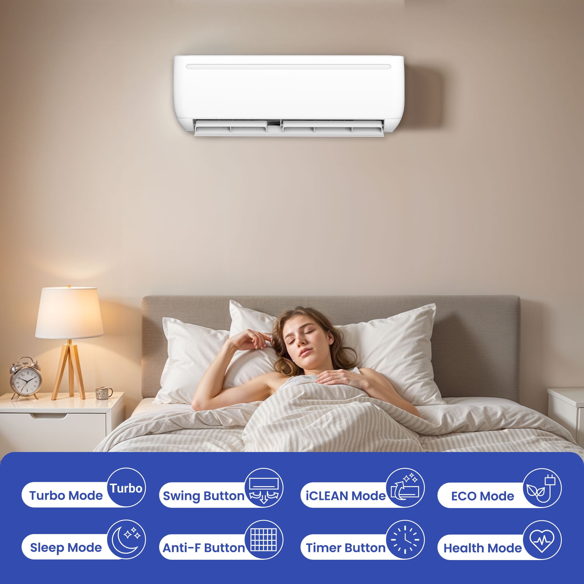 Uforic 12000 BTU Mini Split Air Conditioner Heat Pump System, Wifi Enabled 17 SEER2 208-230V Ductless AC Cool Up to 750 Sq. Ft, Compatible with Alexa, R32 Refrigerant & Installation Kit, White