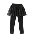 thumbnail image 2 of Esaierr Kids Leggings Little Girls Footless Leggings with Tutu Skirt Stretchy 2-10Y Kids Pantskirt Toddler Tights Pantskirt, 2 of 6