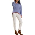 thumbnail image 2 of INSPIRE CHIC Women's Striped Sweater Casual Curved Hem Drop Shoulder Sweaters Pullover Top XL Blue, 2 of 6