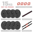 thumbnail image 3 of Mancuerna con Peso Ajustable Altera  MC0518-15K C/ Discos de Cemento Intercambiables 15Kg, 3 of 12