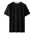thumbnail image 2 of pstuiky camisetas de hombre, Camiseta informal de cuello redondo de color liso para hombre, camiseta de manga corta con cuello redondo camisas casuales para hombre xl, 2 of 9