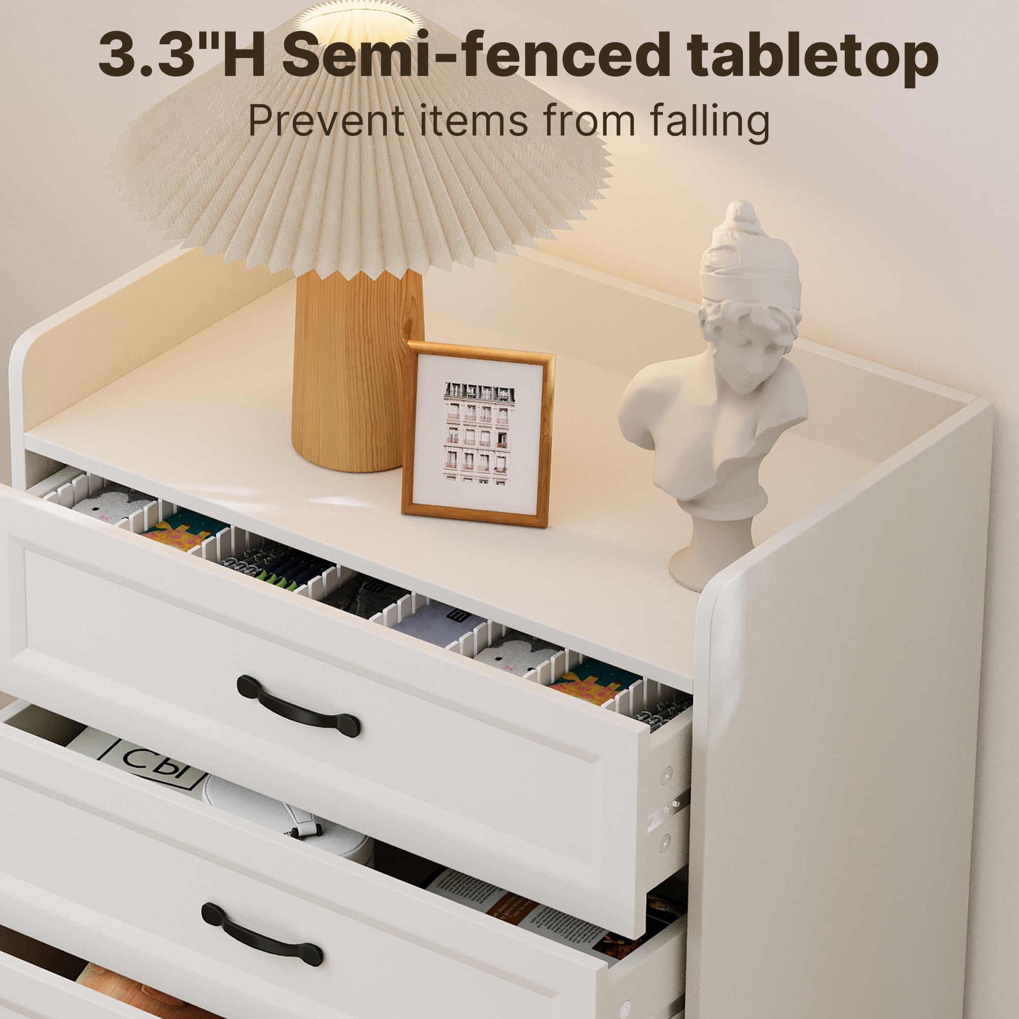 Asofer Bedroom Furniture Set - Includes 6 Drawer Dresser & 5 Drawer Dresser, White