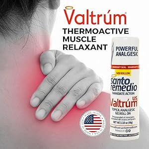 Santo Remedio Valtrum Roll-on, Topical Analgesic Gel for Temporary Pain Relief, 3.18 oz,