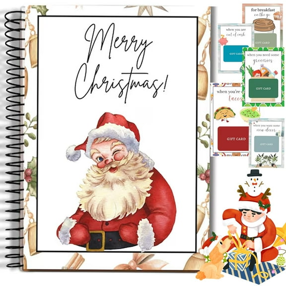 LITUSI Christmas Gift Card Book - Surprises On Every Page, DIY Spiral-Bound Merry Christmas Gift Card Book Holder, Greeting Cards Holder for Family Friends