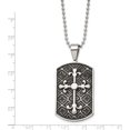 thumbnail image 3 of Stainless Steel Polished With Black Enamel Cross Dog Tag 22In Necklace Made In China srn930-22, 3 of 5