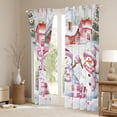 thumbnail image 3 of Manfei Western Christmas Gifts Black Out Curtains,Pink White Snowman Curtains Pack of 2 (42x63 Each),Happy New Year Bedroom Curtains For Teens,Super Cozy Room Decor, 3 of 6