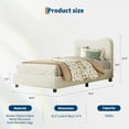 thumbnail image 2 of Juiluna Beige Twin Bed Frame with Upholstered Headboard, Low Profile Sturdy Platform Bed with Soft Boucle Fabric for Girls and Boys, Heavy Duty, Wooden Slats, Noise Free, No Box Spring Needed, 2 of 8