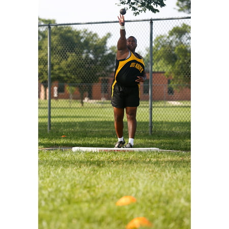 Canvas Print U.S. Army Veteran Sgt. Monica Southhall, Henrico, Va., throws the shot put practicing for the 2015 D Stretched Canvas 10 x