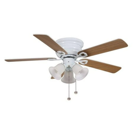 Clarkston 44 Reversible Blades Oak White White Ceiling Fan