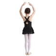 thumbnail image 4 of DPOIS Girls Swan Ballet Dance Cutout Back Gymnastic Leotard Ruffle Tiered Tutu Dress, 4 of 6
