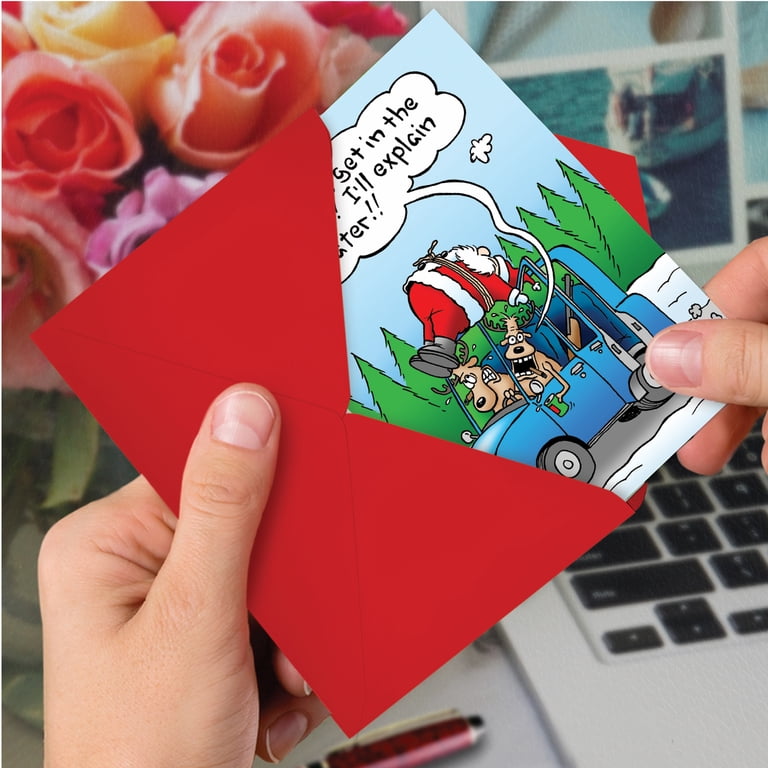 12 Funny Merry Christmas Cards Pack (1 Design, 12 Cards) - Explain  12 PCS 6 Designs Funny Christmas Cards 12 Cards 12 Envelopes 24 Pieces main image 0