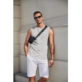 thumbnail image 4 of COOFANDY Black Sleeveless Gym Shirt Men Cotton Bodybuilding Muscle T-Shirts Fitness Tank Tops 3 Pack Light Grey, 4 of 7