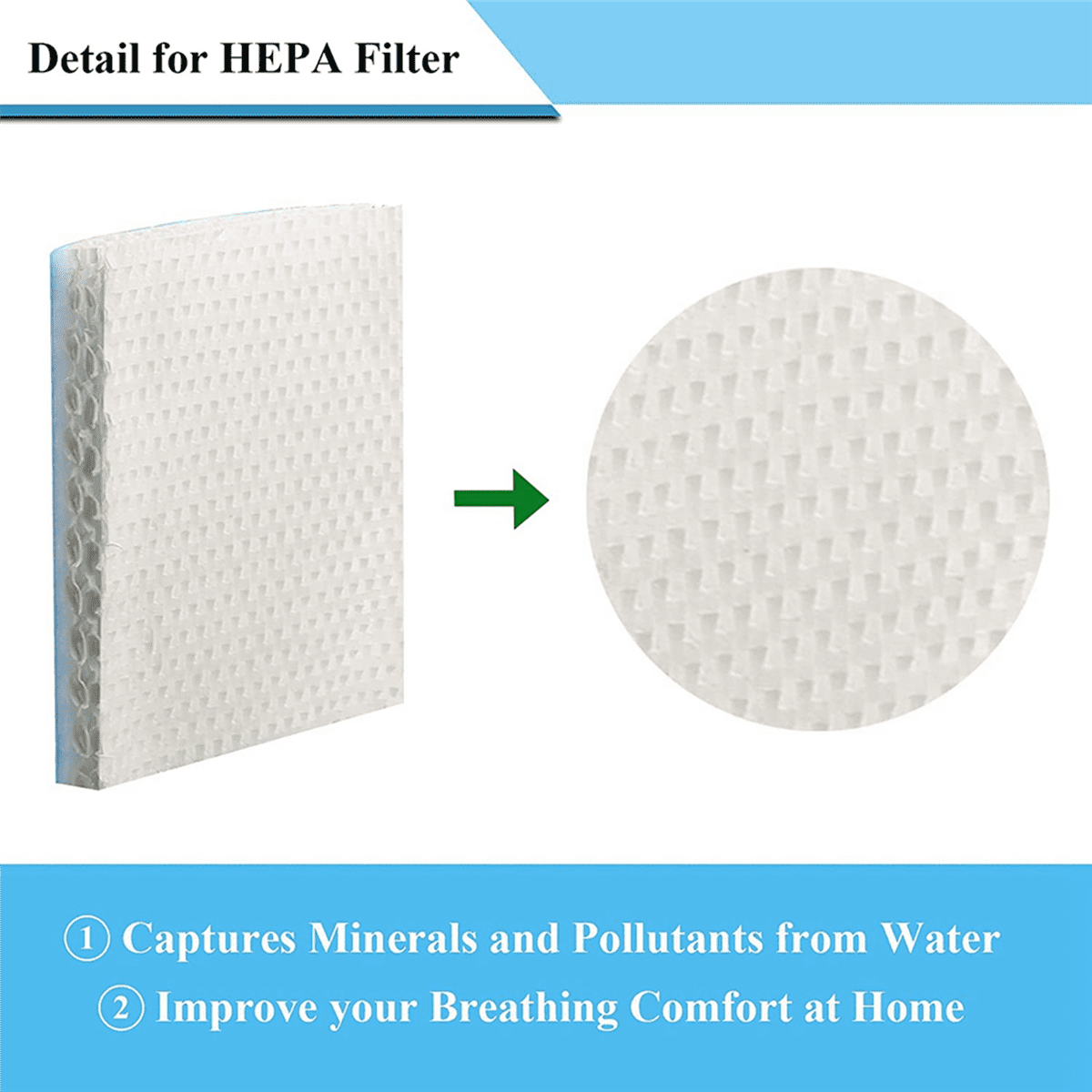 8Pcs HFT600 Humidifier Wicking Filters T Compatible for Tower Humidifier HEV615 HEV620, Compare to HFT600T
