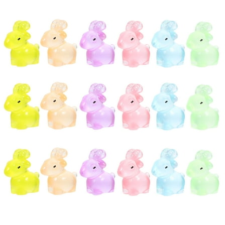 Masteelf 18pcs Miniature Resin Goat Figurines Colorful Night Light Animal Ornaments For Diy Crafting Cute And Desk Accessories For Office Home