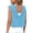 Light Blue, variant on Crop Tops for Women Open Back V Neck Sleeveless Solid Casual Beach Vacation Loose Blouse, Red L